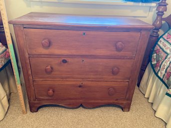 3 Drawer Wood Dresser 35.5x16x30