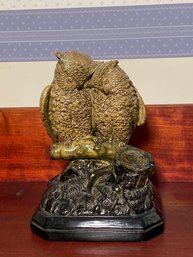 Borghese Majolica Owls 5.5wX8hX4.5d A Beautiful Daniel Chester French Sculpture