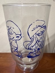 Oversized Vintage Smurf Collectible Glass