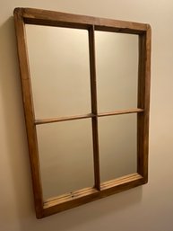 Vintage Wood Window Frame Mirror 23x31