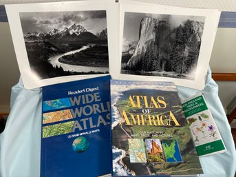 Vintage Reader's Digest Wide World Atlas & Atlas Of America 9 Ansel Adams Calendar Photos National Parks