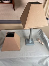 Blue Nightstand Desk Lamp With Extra Shade