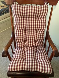 Country Curtains Burgundy & White Gingham Back And Seat Cushions New Never Used