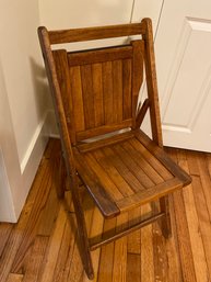 Antique Wood Folding Chair  14x13.5x32