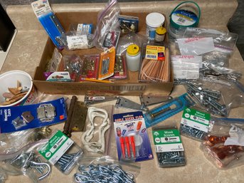 More Assorted Nails Screws Bolts Hindges Hooks And Miscellaneous Hardware