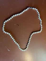 Simulated Pearl Single Strand Necklace