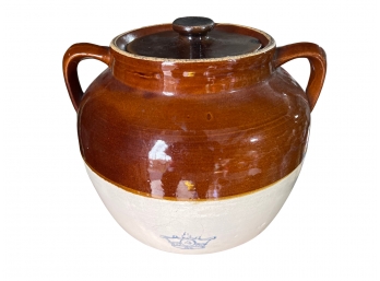 Antique Robinson Ransbottom 4 Qt Stoneware Bean Pot