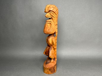 Signed Carved Wooden Statue, Milo By FE