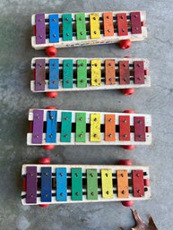4 Vintage 1960's Fisher Price Xylophone Toys