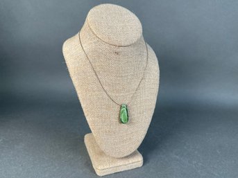 Green Stone With Sterling Latch