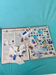 The Geographic Postage Stamp Album Assorted Canceled Stamps From Around The World