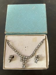 Boxed Vintage Rhinestone Jewelry Set