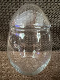 Egg Shaped Lidded Glass Apothecary / Terrarium Jar