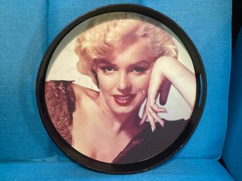 Marilyn Monroe Serving Tray Retro Drink, Serving Tray Two Handles 14 Inch Diameter