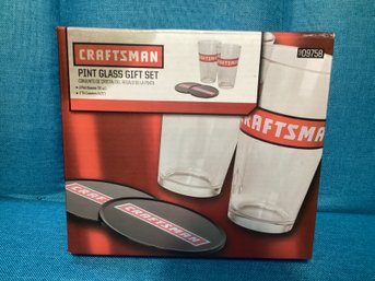 Craftsman Pint Glass Gift Set No Coasters Included Opened Pint Size