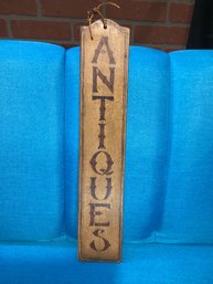 Antiques Sign Vintage, Retro, Antiques, Sign Wooden Wall Hung Wall Decor Antique Sign 18 X 3 1/2