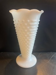 Fenton Inspired Tapered Tulip Hobnail Vase