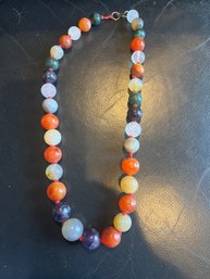 Colorful Polished Gemstone Beaded Necklace