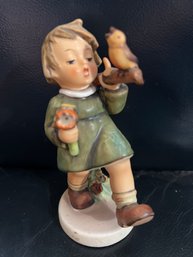 Vintage M.I. Hummel Goebel 'Gay Adventure' Girl With Bindle And Bird Porcelain Figurine #356