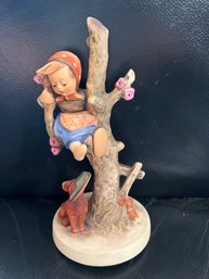 Vintage M.I. Hummel Goebel #56/B 'out Of Danger' Girl In Tree With Dog Porcelain Figurine