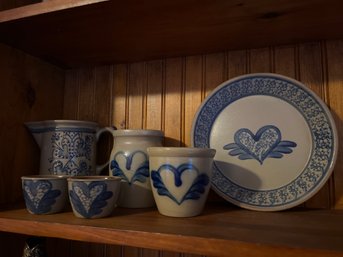 6-piece Collectable Country Blue Stoneware Set