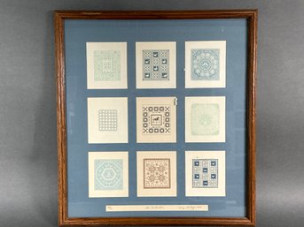 Vintage Mary Rutherford 'The Collection' Embossed Paper Quilt Art