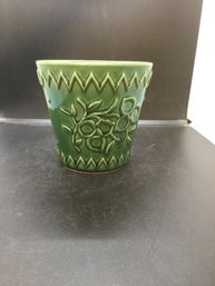 7 McCoy Green Pottery Planter Pot Green Leaf