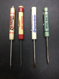 Lot Of 4 Mini Advertising Screwdrivers