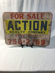 1970s Era Real Estate Sign Advertising Reflective Paint