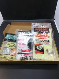 NOS 1960s Vinyl Record Cleaning Kit And Grants Phonogragh Ephemera