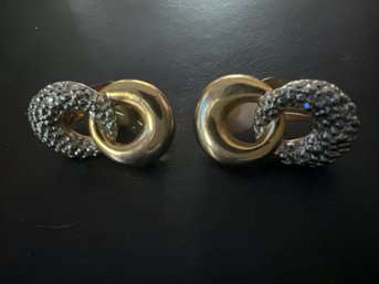 Two-tone Vintage Clip-on Earrings