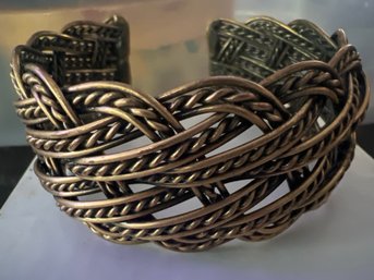 Braided Brass Cuff Bracelet