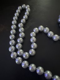 Metallic Silver String Of Pearls