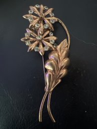 Vintage Embellished Flower Brooch Pin