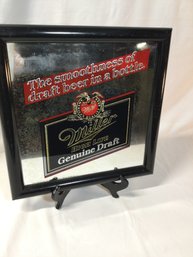 Vintage Miller Genuine Draft Mirror Breweriana