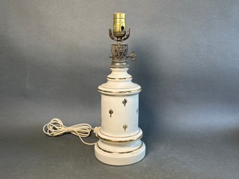 A Pretty Porcelain & Gold Lamp