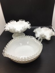 Vintage Fenton Silvercrest Lot Of 3