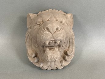 Concrete Lion Head Figure