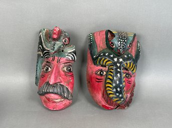 Vintage Guerrero Mexican Folk Art Masks