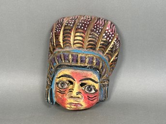 Vintage Mayan Wood Carved Mask