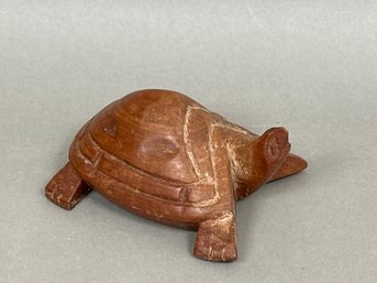 Vintage Wood Carved Turtle