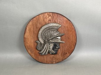 Decorative Metal & Wood Spartan Plaque