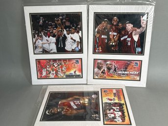 Miami Heat Matted Posted Stamp Art With Holographic Seal