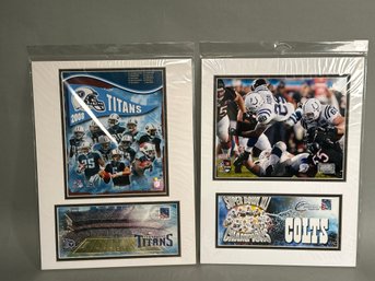 Titans & Colts Matted Posted Stamp Art With Holographic Seal