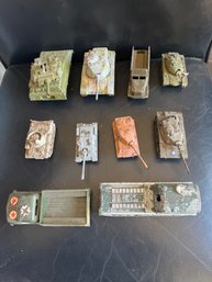 Vintage Bundle Of Diecast Military Battle/recon Toy Vehicles