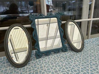 (3) Vintage Mirrors - 2 Matching Are Stamped Johnston Patented