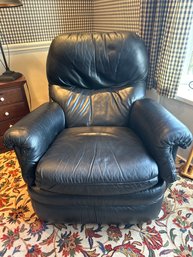 Bradington Young Faux Black Leather Chair With Leg Rest