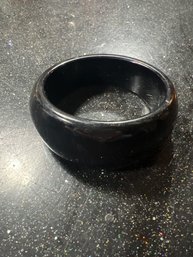 Puffy Black Bangle Bracelet