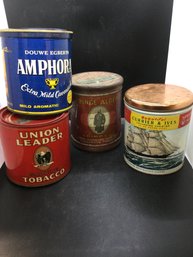 4 Large Vintage Tobacco Tins