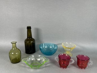 Vintage Colored Glass Pieces